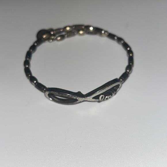 Alex and Ani Silver-Tone Bangle Bracelet Infinity Love Beaded Wrap - Picture 1 of 6
